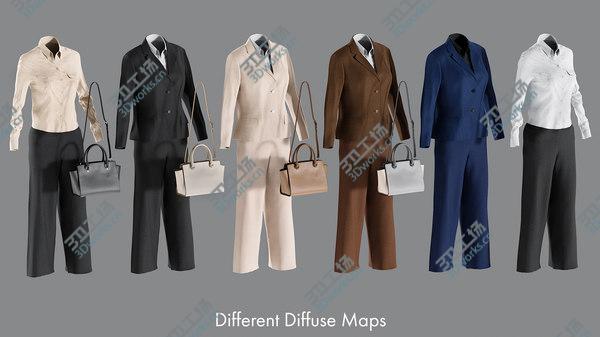 images/goods_img/20210312/Women's Pants with Blazer, Shirt and Bag 13 3D model/3.jpg